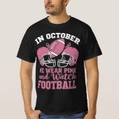 In oktober Draag we roze en observeer Football T-shirt (Voorkant)