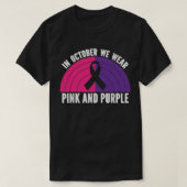 In oktober Draag we roze en Paars oktober awarene T-shirt (Design voorkant)