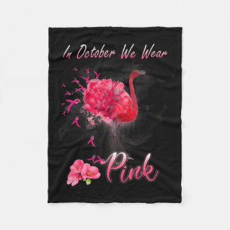 In oktober Draag we roze Flamingo Breast Cancer Aw Fleece Deken