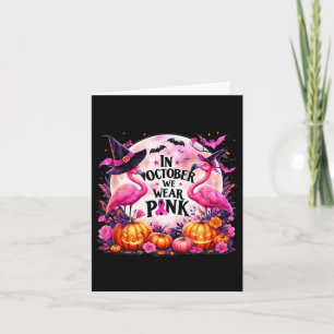 In oktober Draag we roze Flamingo Breast Cancer Ha Kaart