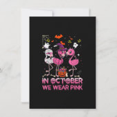 In oktober Draag we roze Flamingo Halloween Breast Kaart (Voorkant)