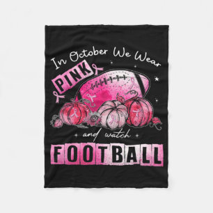 In oktober Draag we roze Football borstkanker Awa Fleece Deken