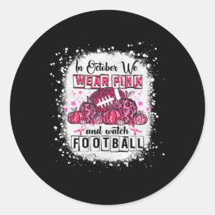 In oktober Draag we roze Football borstkanker Awa Ronde Sticker