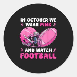 In oktober Draag we roze Football borstkanker Awa Ronde Sticker