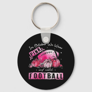 In oktober Draag we roze Football borstkanker Awa Sleutelhanger