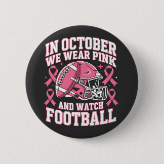 In oktober Draag we roze Football borstkanker Ronde Button 5,7 Cm