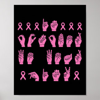 In oktober Draag we roze gebarentaal borstkanker Poster