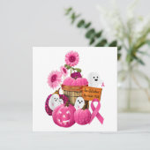 In oktober Draag we roze geesten en pompoenen voor Kaart (Staand voorkant)