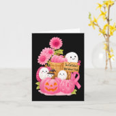 In oktober Draag we roze geesten en pompoenen voor Kaart (Gele Bloem)