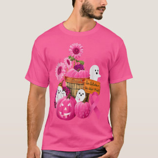 In oktober Draag we roze geesten en pompoenen voor T-shirt