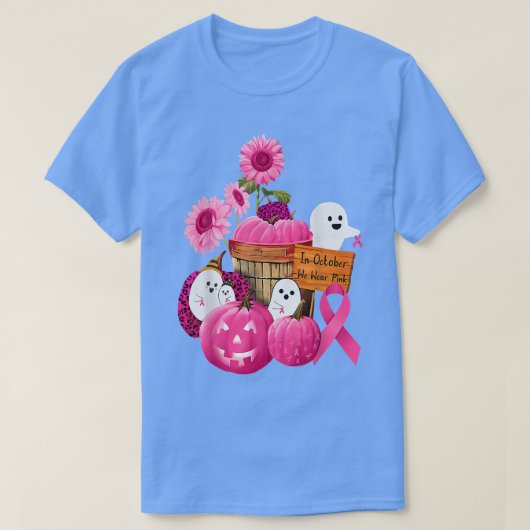 In oktober Draag we roze geesten en pompoenen voor T-shirt (Design voorkant)
