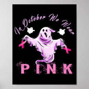 In oktober Draag we roze gelabelde borstkanker Poster