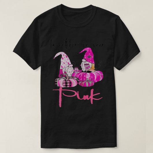 In oktober Draag we roze genoomkanker T-shirt (Design voorkant)
