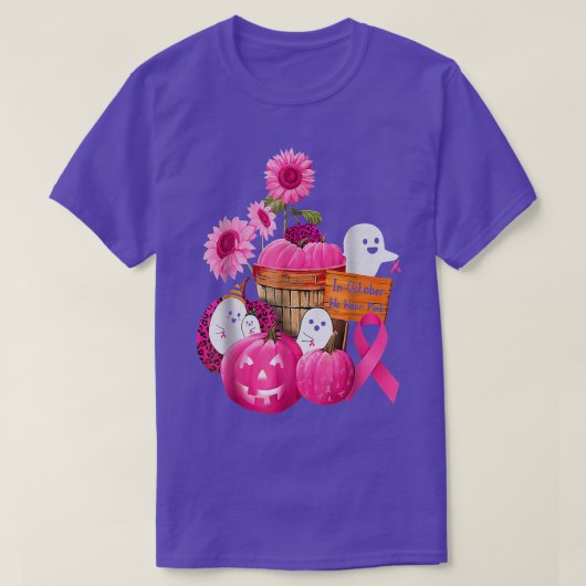 In oktober Draag we roze Gh T-shirt (Design voorkant)