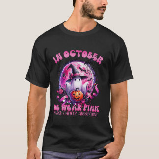 In oktober Draag we roze Ghost Boo Breast Cancer H T-shirt