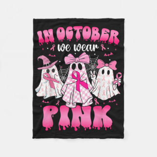 In oktober Draag we roze Ghost Breast Cancer Aware Fleece Deken