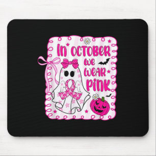 In oktober Draag we roze Ghost Breast Cancer Aware Muismat