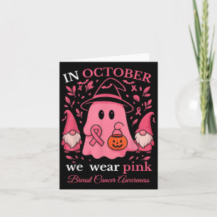 In oktober Draag we roze Ghost Gnome Breast Cancer Kaart
