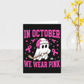 In oktober Draag we Roze Ghost Hockey borstkanker Kaart (Gele Bloem)