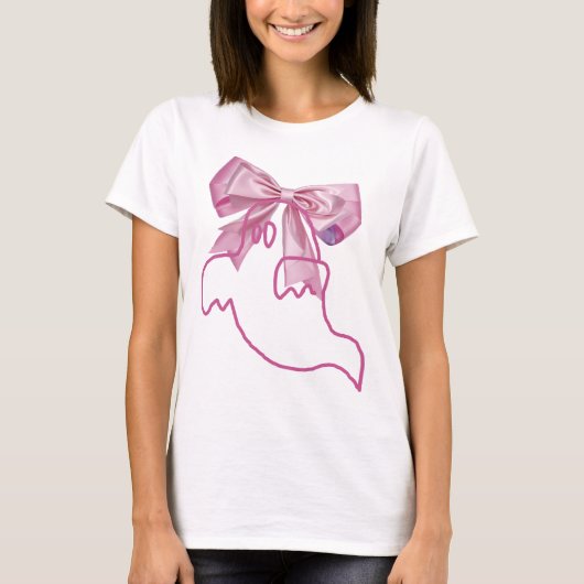 In oktober Draag we roze Ghost T-shirt (Voorkant)