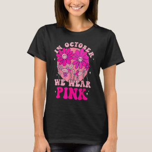 In oktober Draag we roze glimlachte roovy Vinta T-shirt