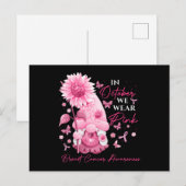 In oktober Draag we roze gnomen borstkanker Briefkaart (Voorkant / Achterkant)