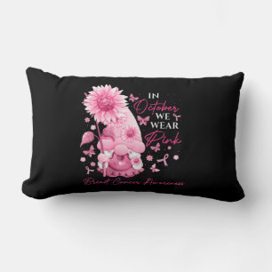 In oktober Draag we roze gnomen borstkanker Kussen