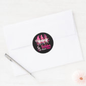 In oktober Draag we roze Gnomen Breast Cancer Hall Ronde Sticker (Envelop)