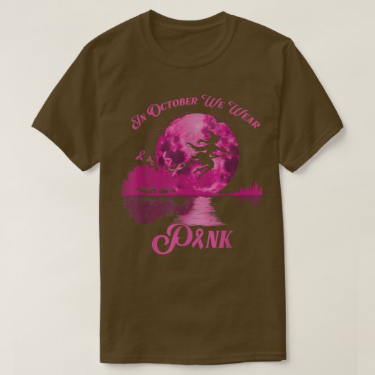 In oktober Draag we roze grappige heks-borstkanker T-shirt (Design voorkant)