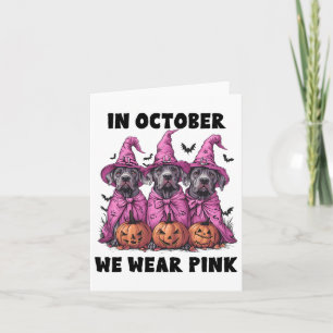 In oktober Draag we roze Great Dane Halloween Brea Kaart