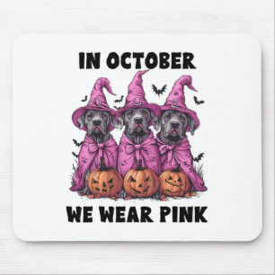 In oktober Draag we roze Great Dane Halloween Brea Muismat