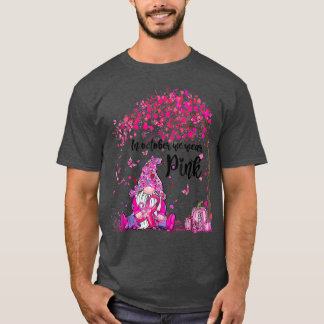 In oktober Draag we roze groene borstkanker T-shirt