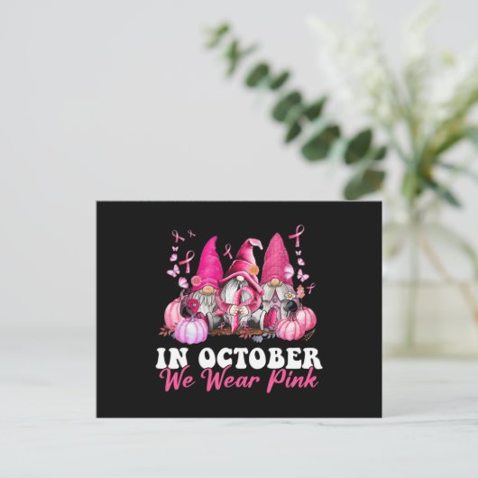 In oktober Draag we roze groene waren Briefkaart (Staand voorkant)