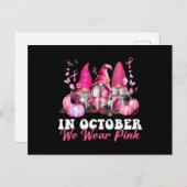 In oktober Draag we roze groene waren Briefkaart (Voorkant / Achterkant)