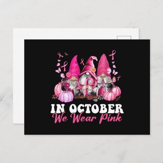 In oktober Draag we roze groene waren Briefkaart (Voorkant / Achterkant)