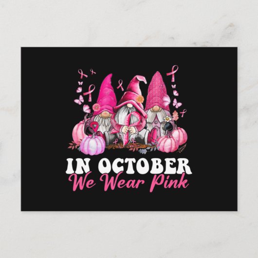 In oktober Draag we roze groene waren Briefkaart (Voorkant)