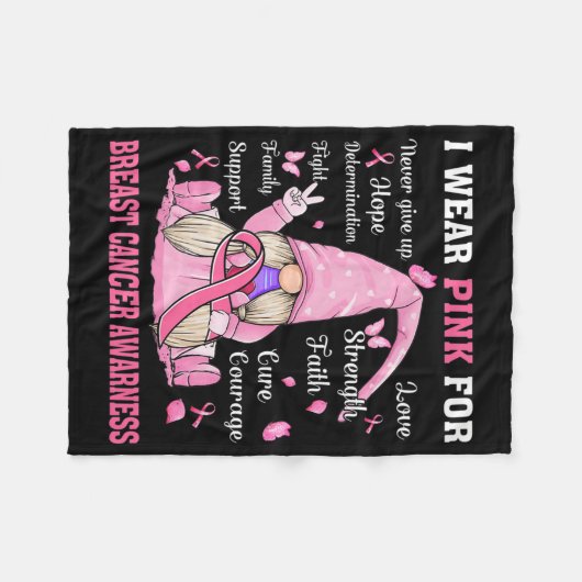 In oktober Draag we roze groene waren Fleece Deken (Voorkant (Horizontaal))