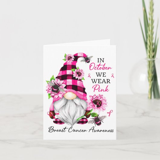 In oktober Draag we roze groene waren Kaart (Voorkant)