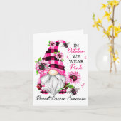 In oktober Draag we roze groene waren Kaart (Gele Bloem)