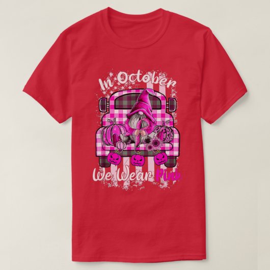 In oktober Draag we roze groene waren T-shirt (Design voorkant)