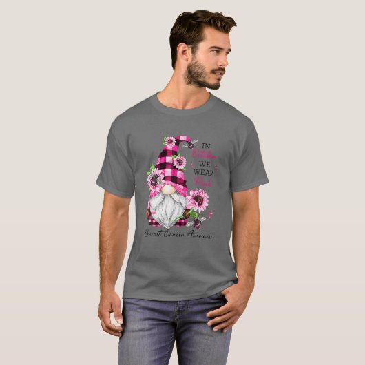 In oktober Draag we roze groene waren T-shirt (Voorkant volledig)