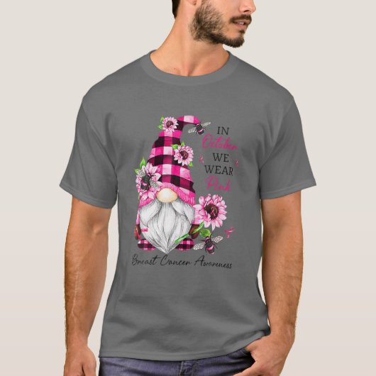 In oktober Draag we roze groene waren T-shirt (Voorkant)