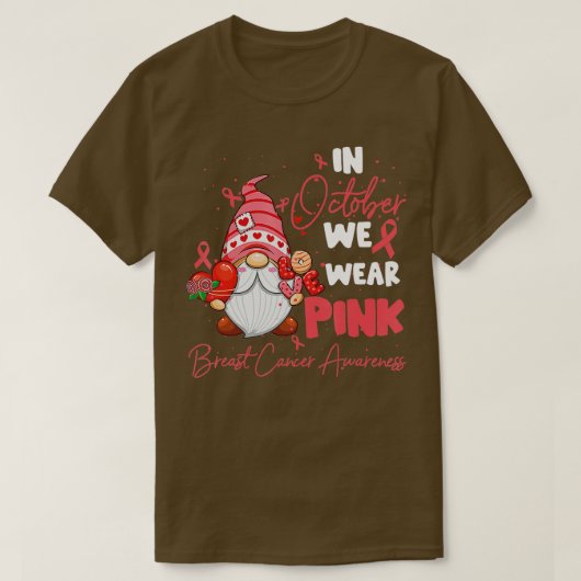 In oktober Draag we roze groene waren T-shirt (Design voorkant)