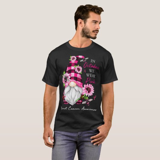 In oktober Draag we roze groene waren T-shirt (Voorkant volledig)
