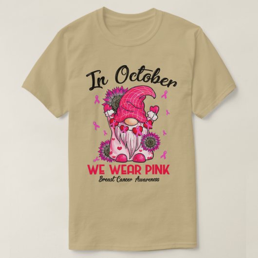 In oktober Draag we roze groene waren T-shirt (Design voorkant)