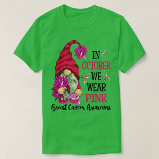 In oktober Draag we roze groene waren T-shirt (Design voorkant)