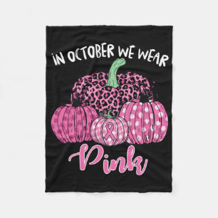 In oktober Draag we roze halloween borstkanker. Fleece Deken