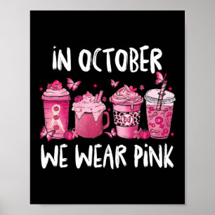 In oktober Draag we roze halloween borstkanker. Poster
