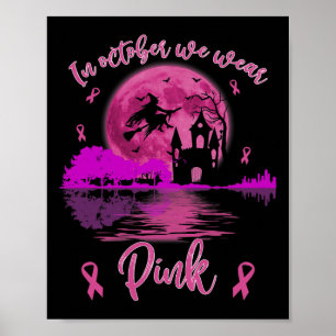 In oktober Draag we roze halloween borstkanker. Poster