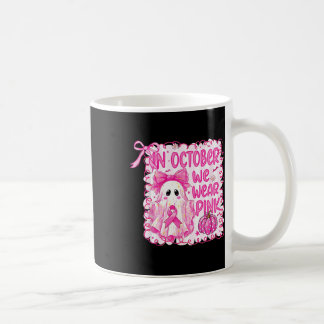 In oktober Draag we roze halloween Ghost Breast Ca Koffiemok